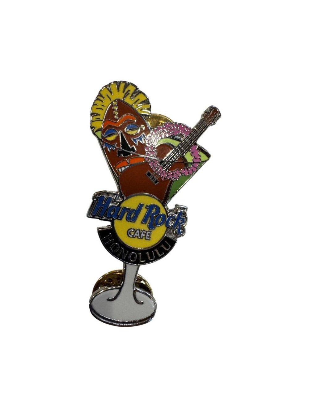 Hard Rock Cafe Honolulu Collectible Pin Tiki Mask & Guitar Design